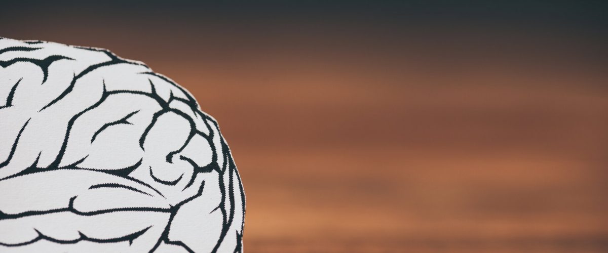 close up of paper with brain shape as alzheimer symbol